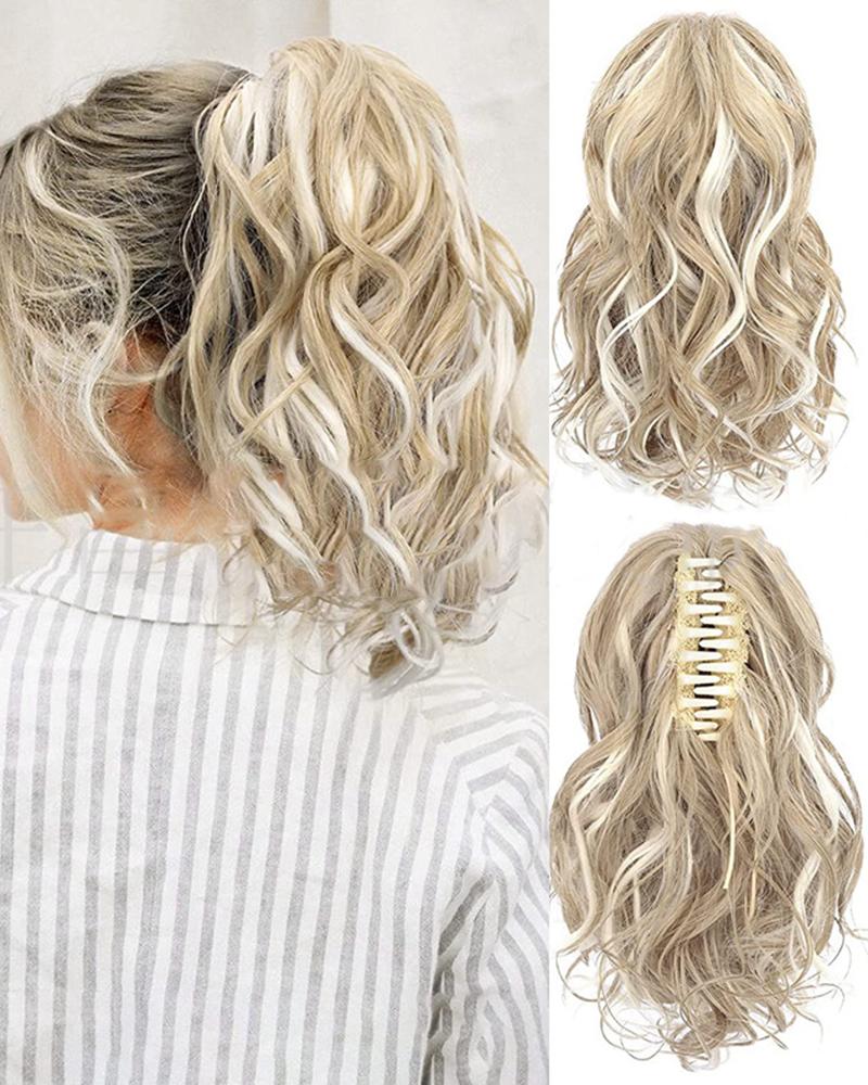 

Mixed Color Body Wave Ponytail Extension Hair Claw Synthetic Hairpieces, Style6