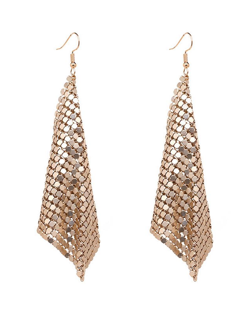 

1Pair Geo Shaped Drop Earrings, Gold