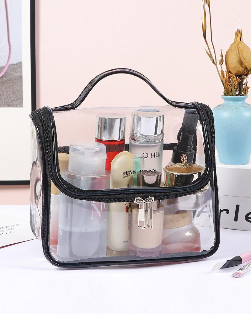 

Clear Makeup Bag Cosmetic Bag Waterproof Portable Travel Beauty Bag Multifunctional Toiletry Organizer, Black