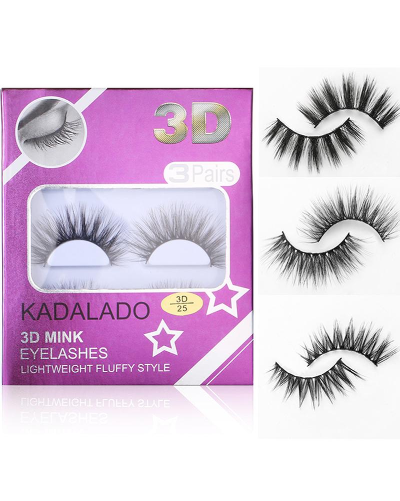 

3 Pairs 3D Natural Curly False Eyelashes, Style1