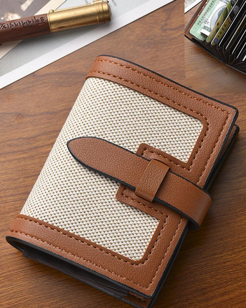 

Women's Purse Contrast Paneled Coin Wallet, Nude