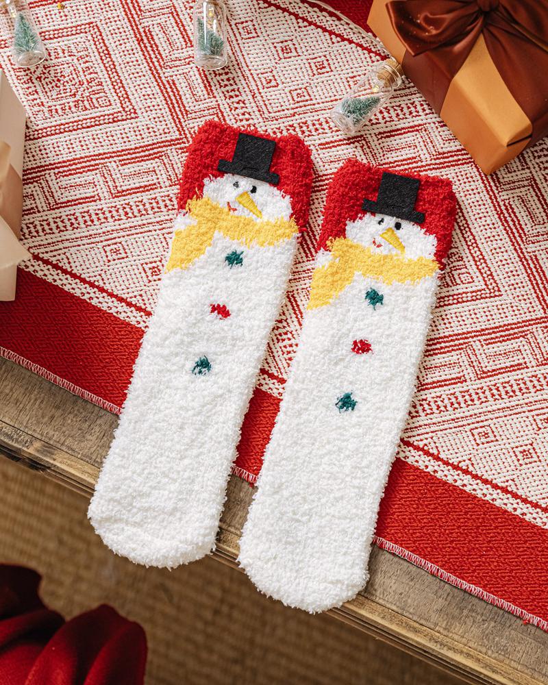 

1Pair Christmas Gift Fuzzy Socks With Clear Box, Style5