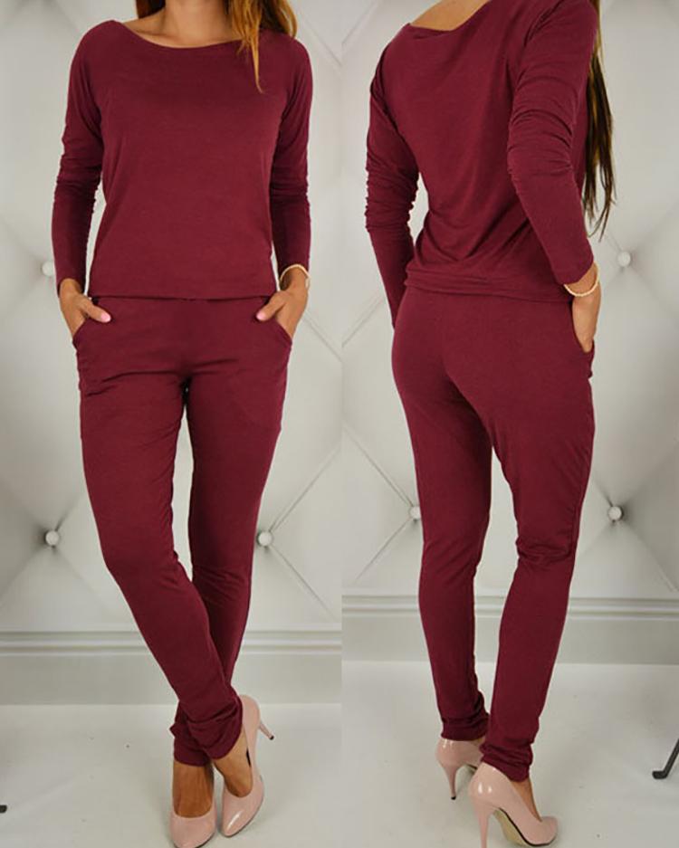 

Off Shoulder Bat-Wing Sleeve Jumpsuits, Red