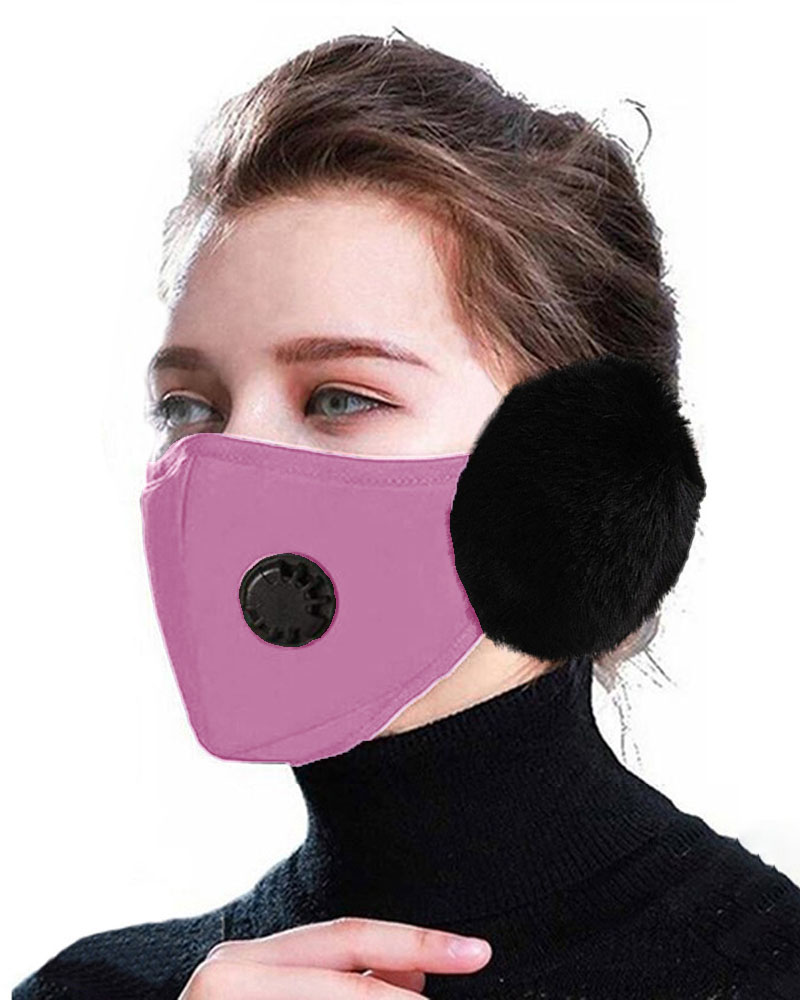 

PM2.5 Valve Face Mask With Earflap, Pink