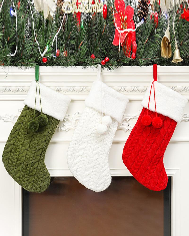

Knit Christmas Stockings Large Xmas Stockings With Faux Fur Cuff For Christmas Ornament, White