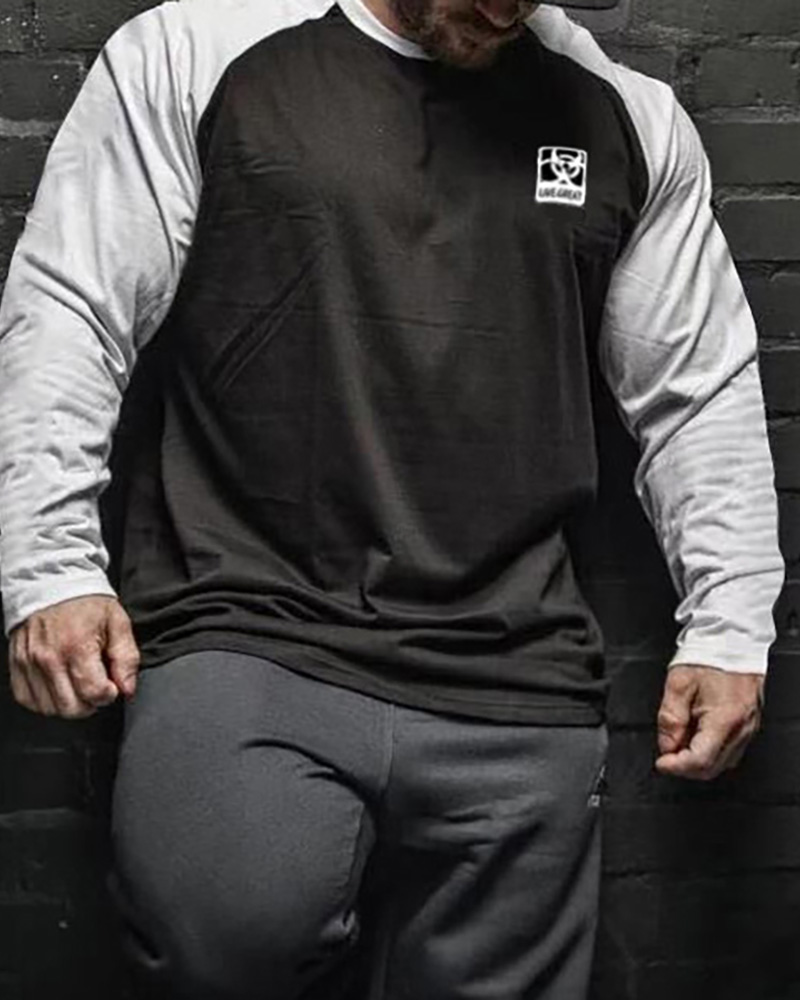 

Men Colorblock Long Sleeve Top, Style1