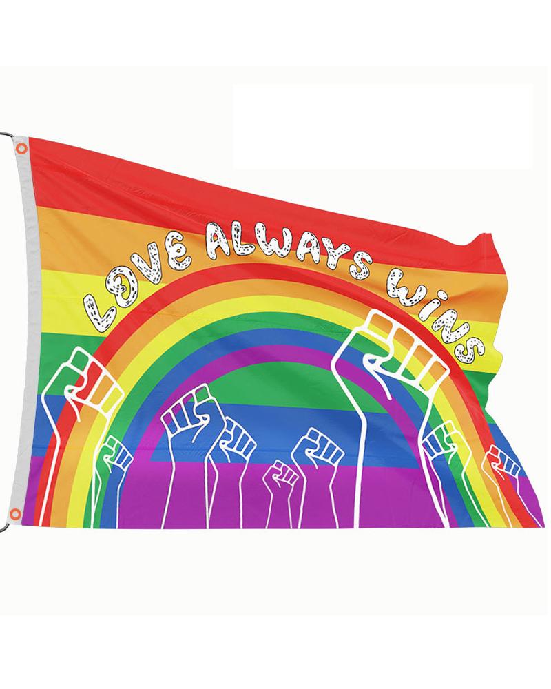 

1pc Rainbow Stripe Graphic Pride Month Decoration Flag, Style4