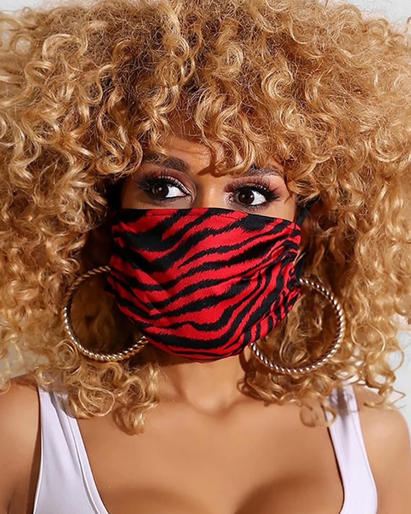 

Zebra Print Breathable Mouth M .a. s. k Washable And Reusable, Red
