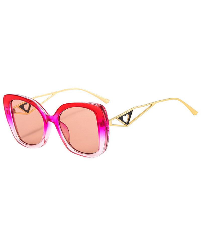 

1Pair Hollow Out Heart Detail Gradient Sunglasses, Style5