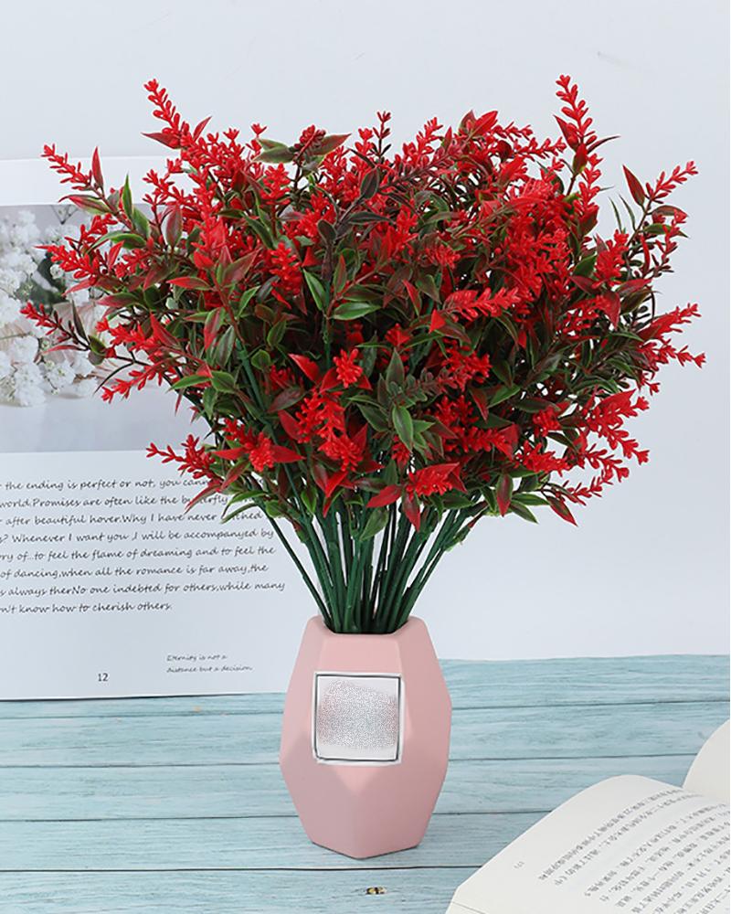 

8PCS Artificial Lavender Plant Lifelike Faux Silk Flowers for Weddings, Crafting, Kitchen Decor or Home Decor, Red