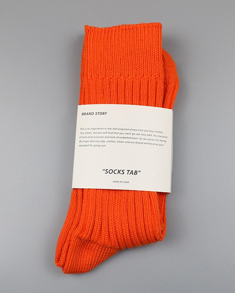 

Fashionable Trendy Crew Socks, Orange
