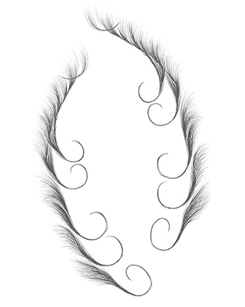 

Fake Edges Curly Hair Tatto Stickers, Style2