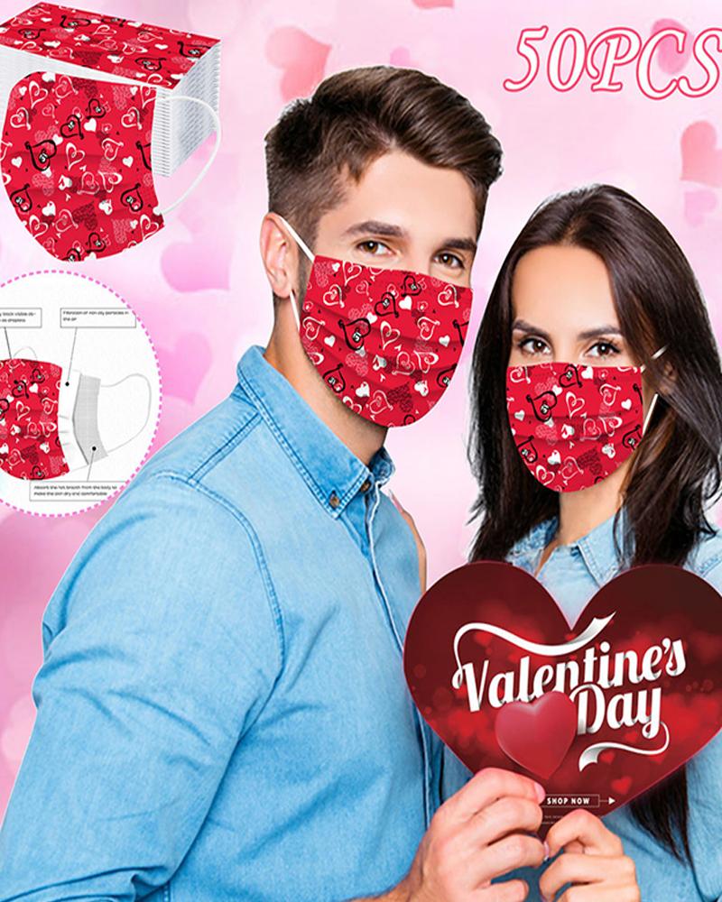 

Valentine's Day Disposable Face Mask, Style1