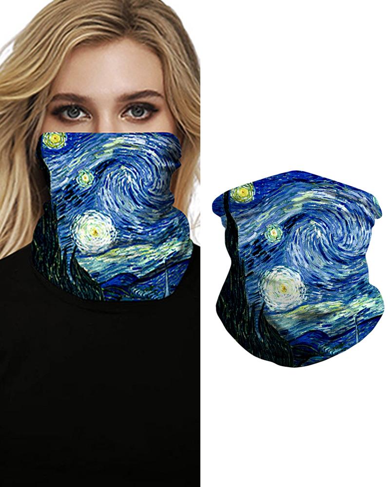 

Cloud Sky Sparkle Sky Print Breathable Face Bandana Magic Scarf Headwrap Balaclava, Blue