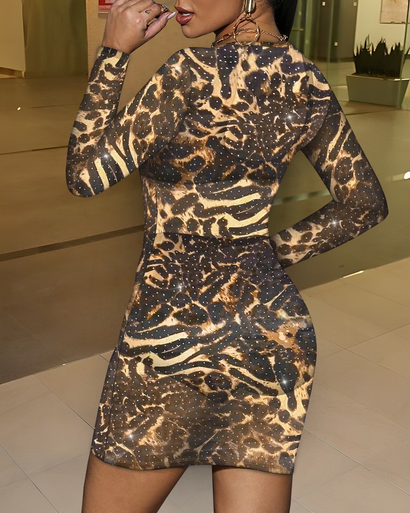 【定価7.7万円未使用】ワイスリー　W SHEER LEOPARD DRESS Fierce Allure Leopard Print Mesh Maxi Dress | Windsor