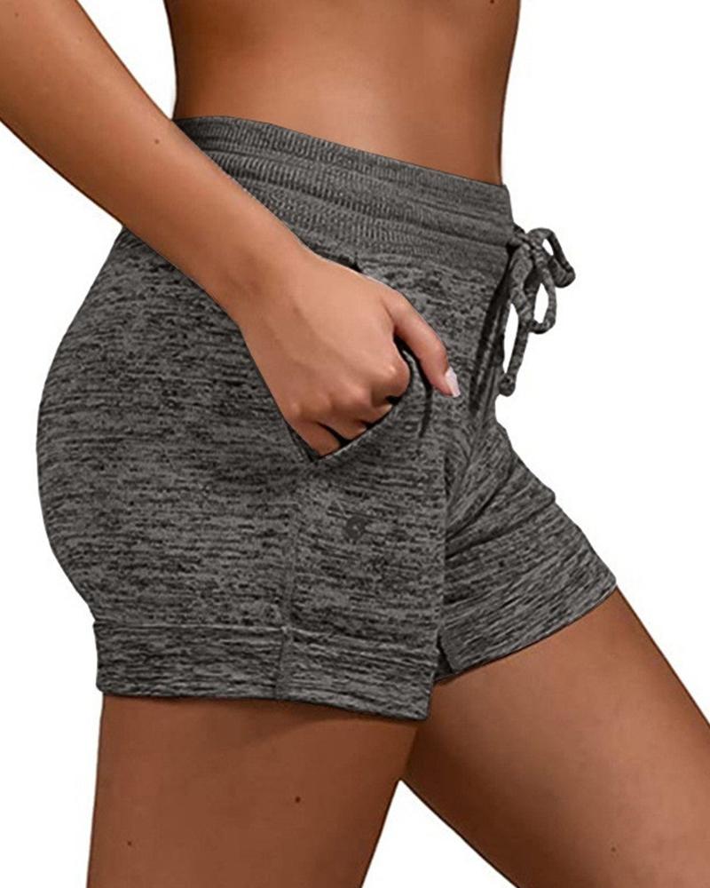 

Drawstring Pocket Design Shorts, Dark grey