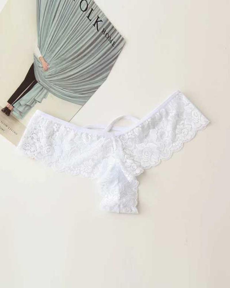 

Solid Skinny Low Waist Panties, White