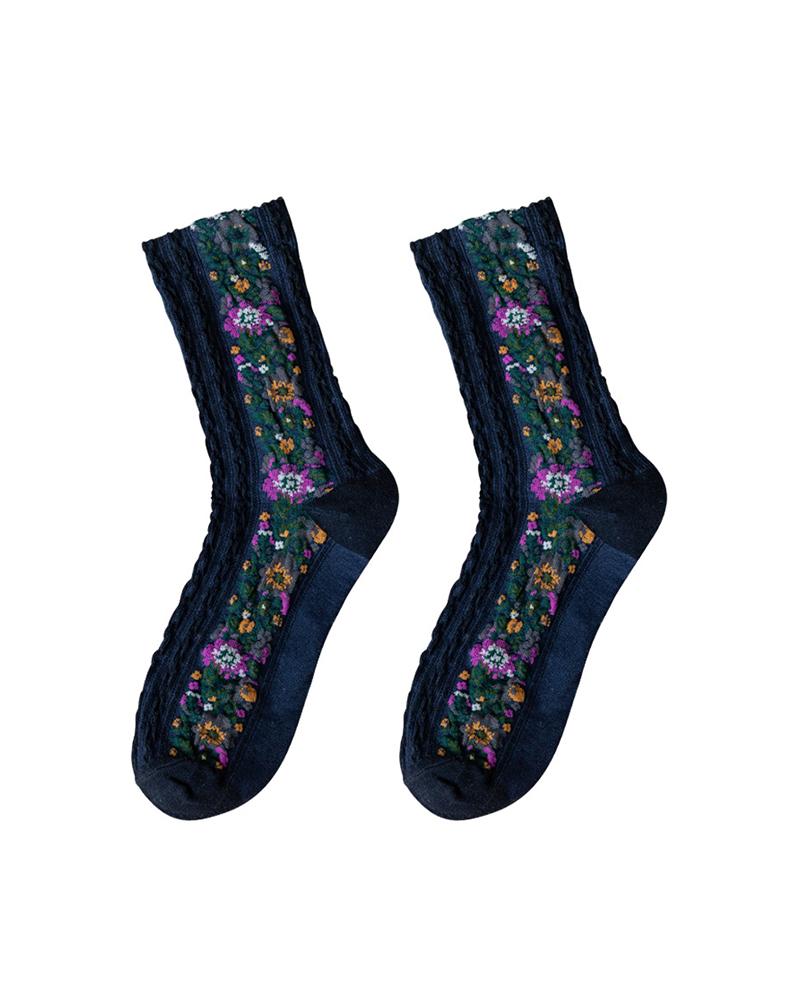 

1Pair Floral Pattern Socks, Style2