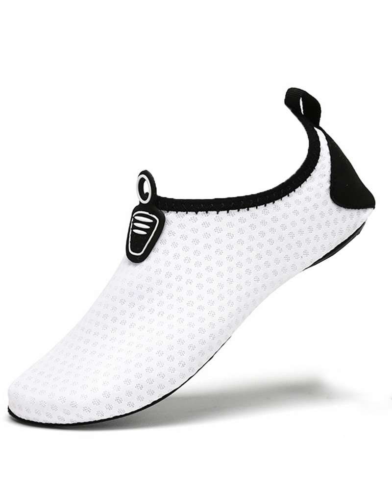 

Contrast Paneled Textured Slip On Sneakers, White