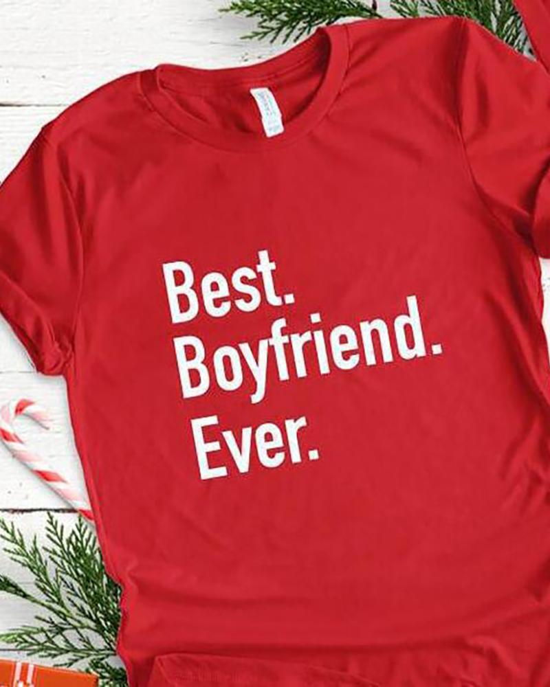 

2PCS Valentines Day Letter Print Couple T-shirt, Style1