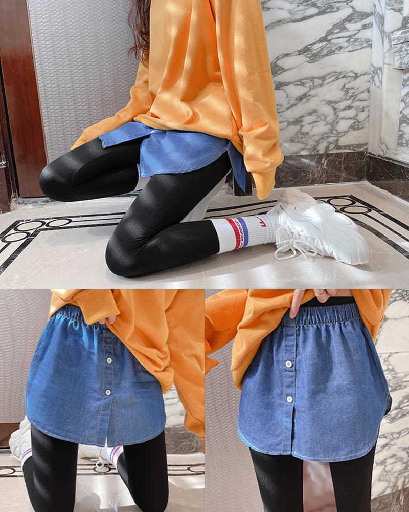 

Shirt Extender Detachable Underskirt False Blouse Tail Adjustable Layering Fake Top Lower Sweep Matching Sweater Bottoming Artifact Hem Skirt, Blue