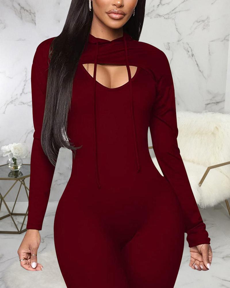 

Leopard Print Skinny Jumpsuit With Super Crop Top, Red