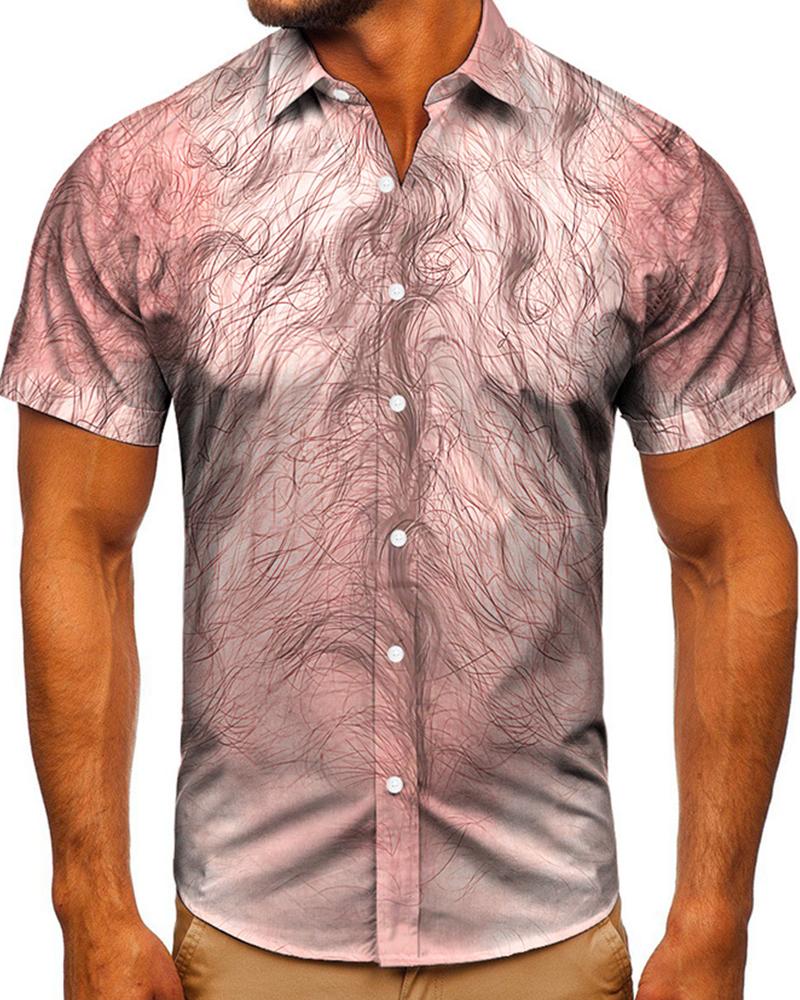 

3D Creative Print Short Sleeve T-shirt, Multicolor