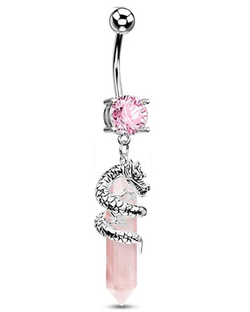 

1pc Rhinestone Hexagon Drop Belly Ring, Style7