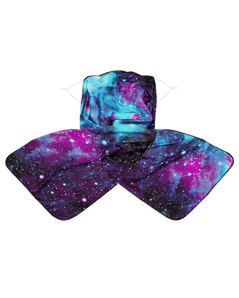 

Starry Sky / Somking / Tie Dye Print Breathable Scarf Face Mask, Blue