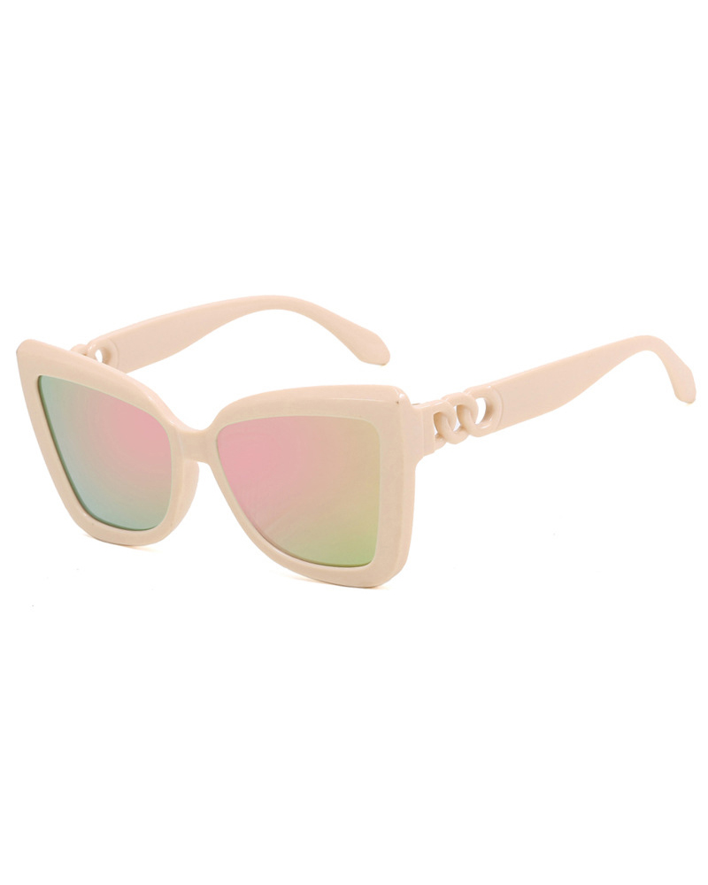 

1Pair Vintage Leopard Cat Eye Frame Fashionable Sunglasses, Pink