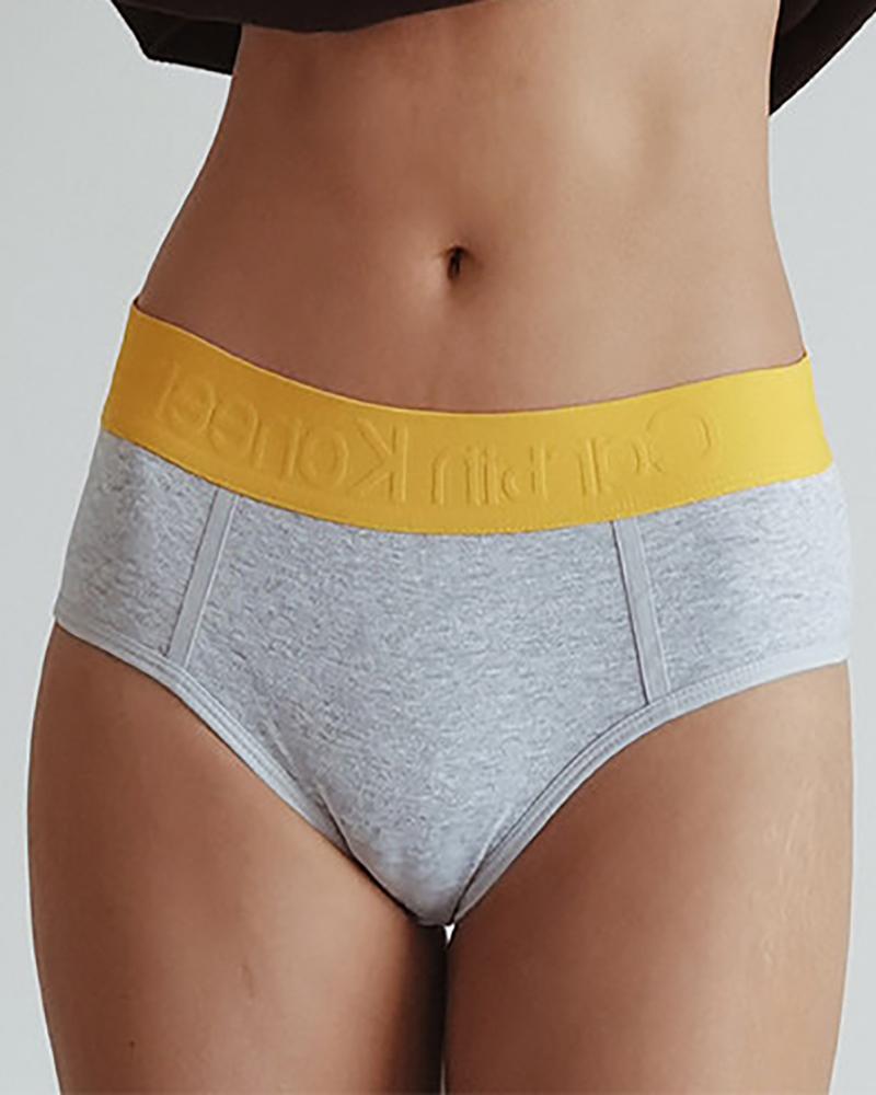 

Wide Waistband Colorblock Panty, Gray