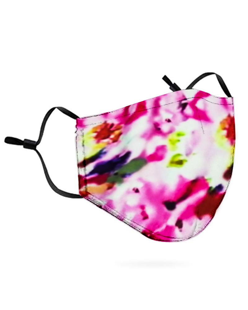 

Floral Print Breathable Mouth Mask Washable And Reusable Without Cord Lock Toggles, Pink
