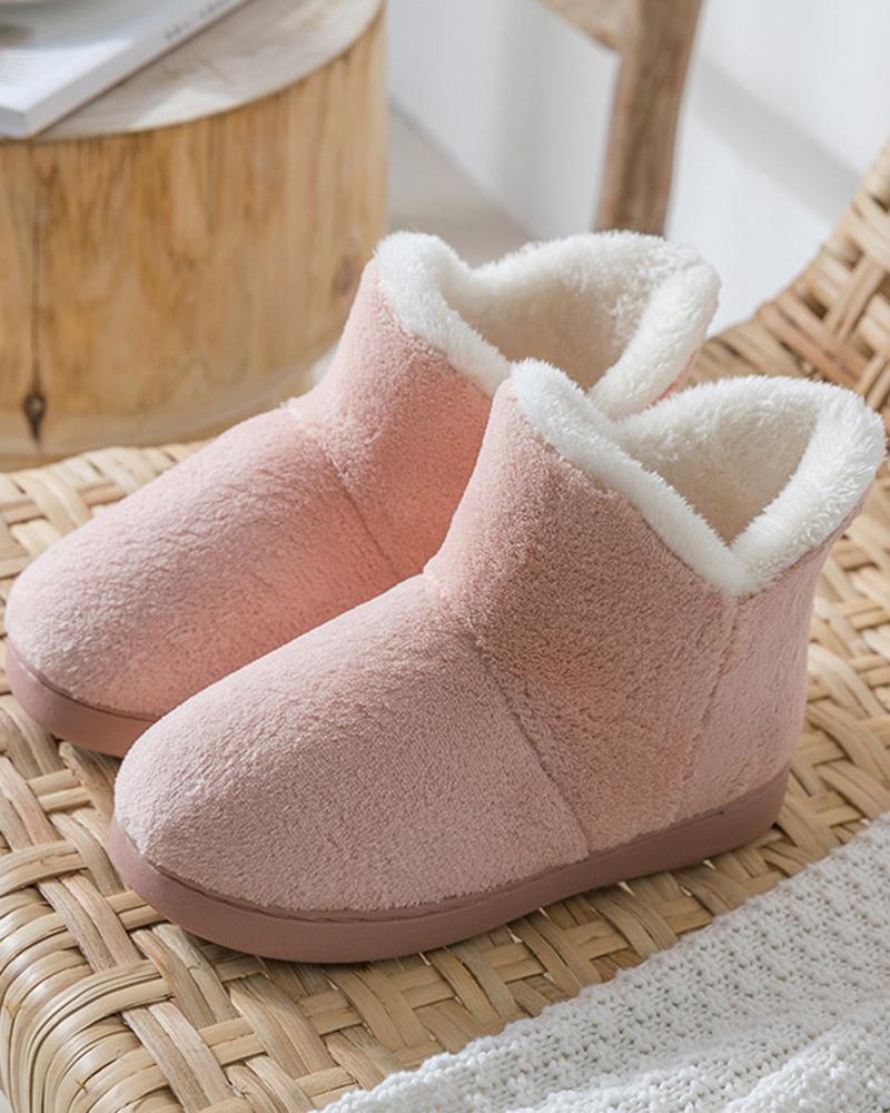 

Fluffy Lined Slipper Boots, Pink