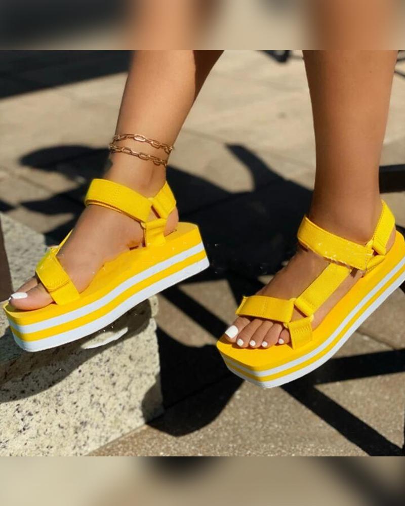 

Square-toe Color Block Trifle Sandals, Yellow