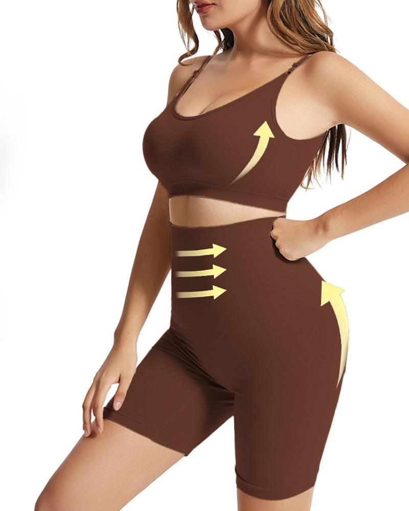 

High Waist Tummy Control Butt Lifting Active Set, Coffee