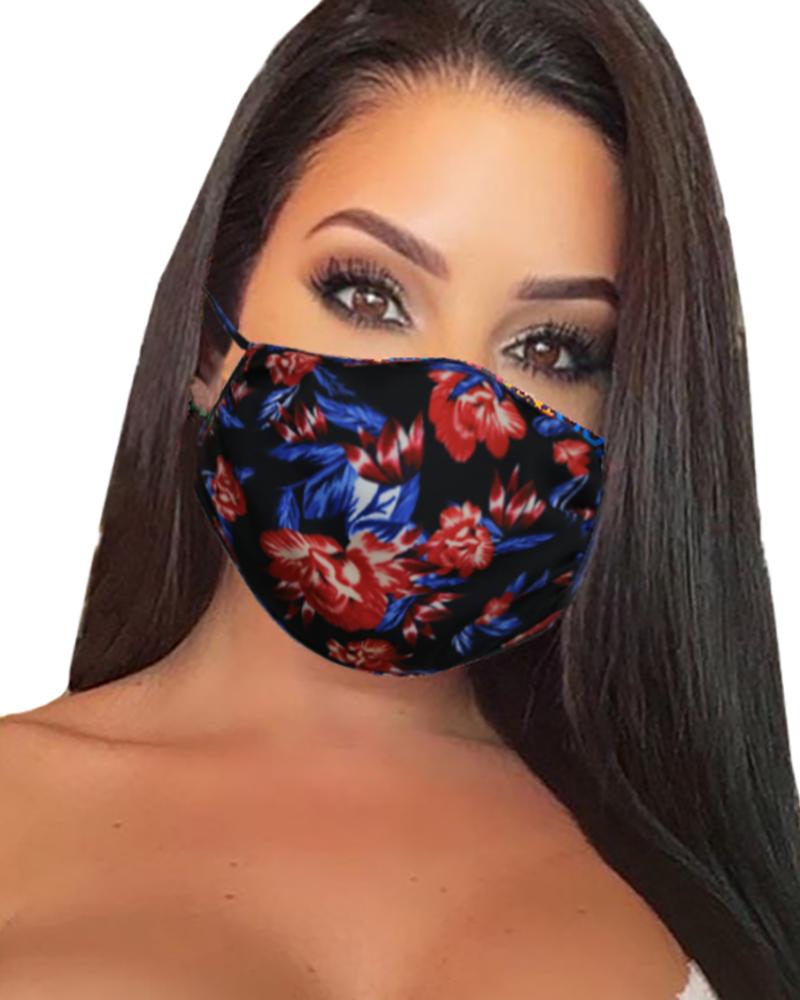 

Floral Print Breathable Mouth Mask Washable And Reusable, Blue