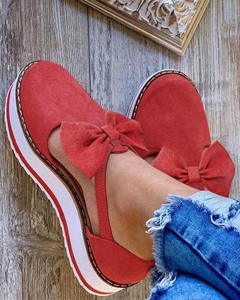 

Bowknot Design Diabetic Walking Shoes Orthopedic Walking Sandals, Red
