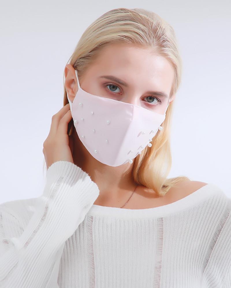 

Beaded Breathable Face Mask, Pink