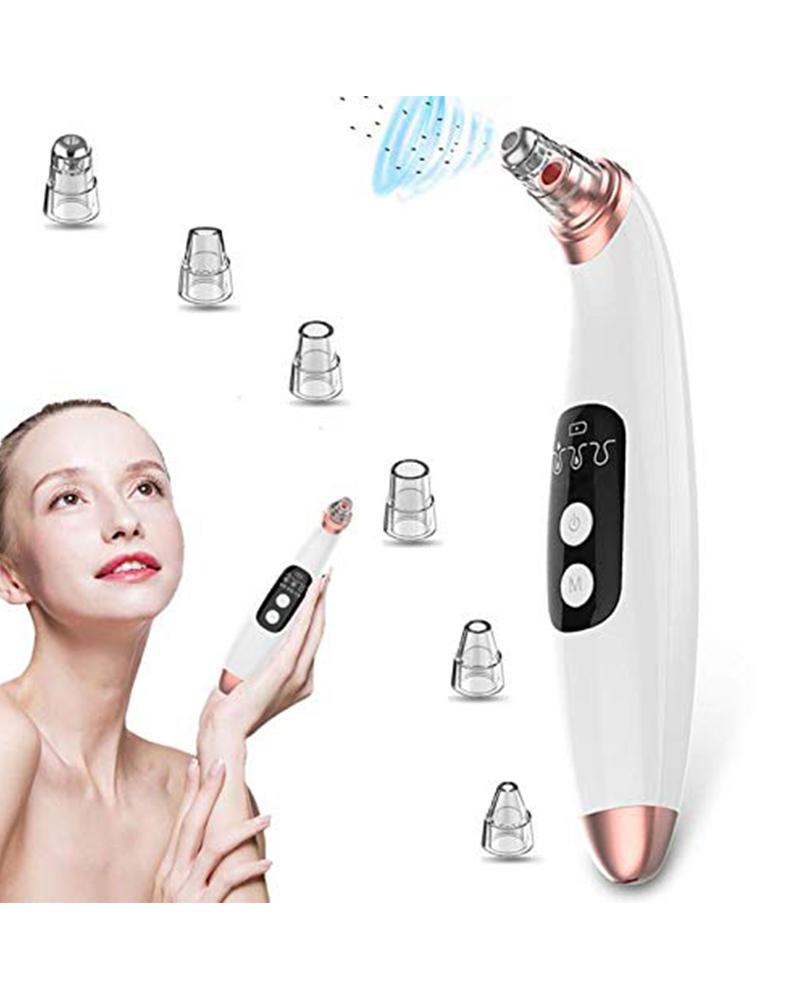 

Blackhead Remover Facial Pore Vacuum Suction Cleaner Electric Acne Comedone Extractor Kit with LED Display, White