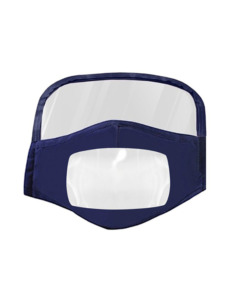 

Face Mask With Clear Window Visible Expression For The Deaf And Hard Of Hearing, Dark blue