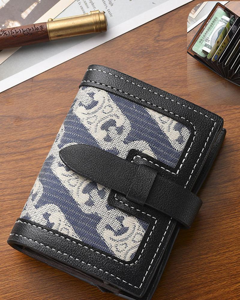 

Women's Purse Contrast Paneled Coin Wallet, Black