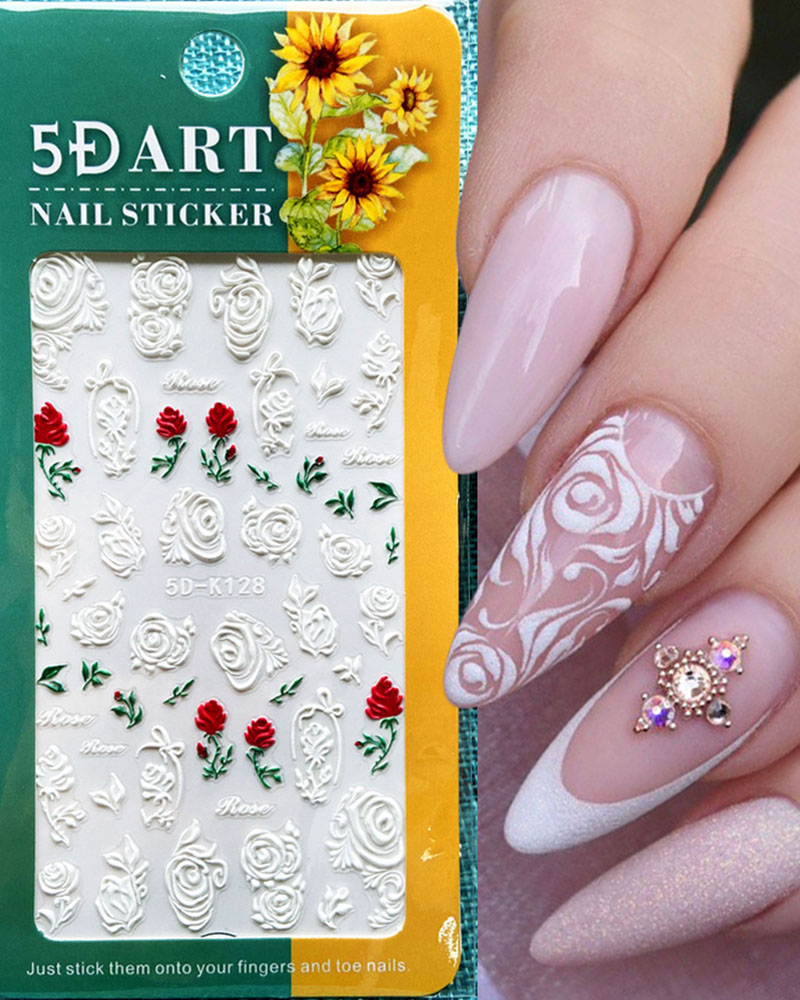 

1 Sheet Valentine's Day Floral Pattern Nail Art Sticker, Style1