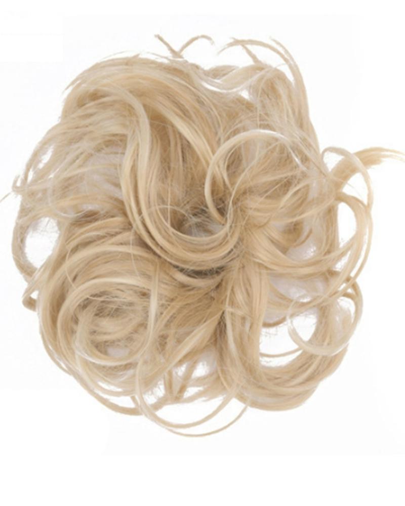 

Messy Chignon With Rubber Band Donut Hair Bun High Temperature Fiber Hairpieces, Style17