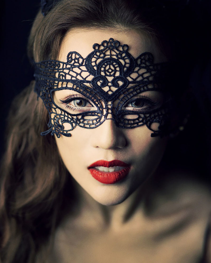 

Crochet Lace Masquerade Mask, Black