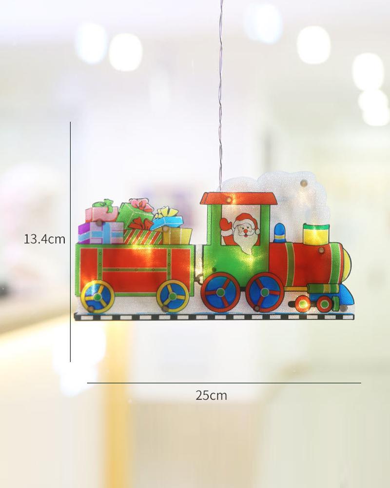

1pc Christmas Window Light Decoration Battery Powered Merry Christmas LED Sucker Hanging Lamp Fireplace Indoor Outdoor Home Decor Ornament, Style5