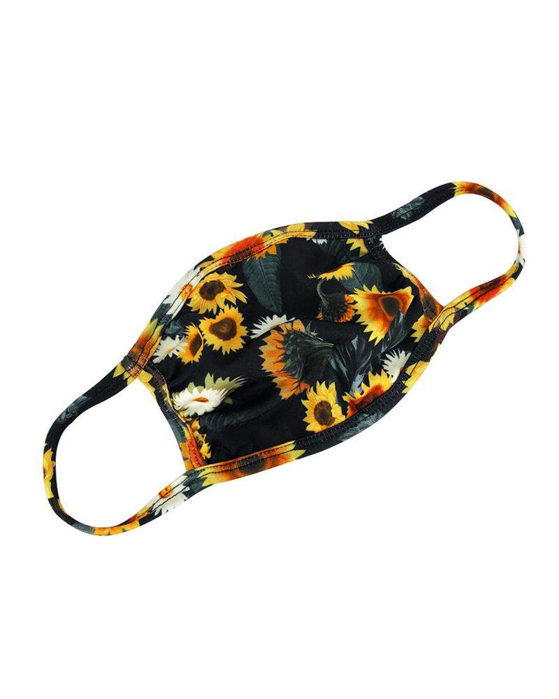 

Floral / Tie Dye Print Ear Loop Breathable Mouth Mask, Black