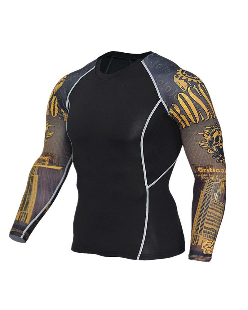 

Cartoon Print Skinny Long Sleeve Sport Blouse, Style3