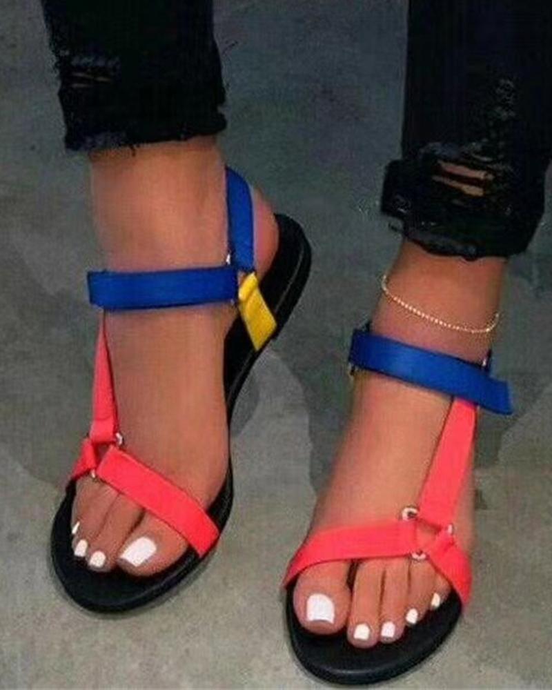 

Cheetah Print Ankle Strap Sandals, Multicolor