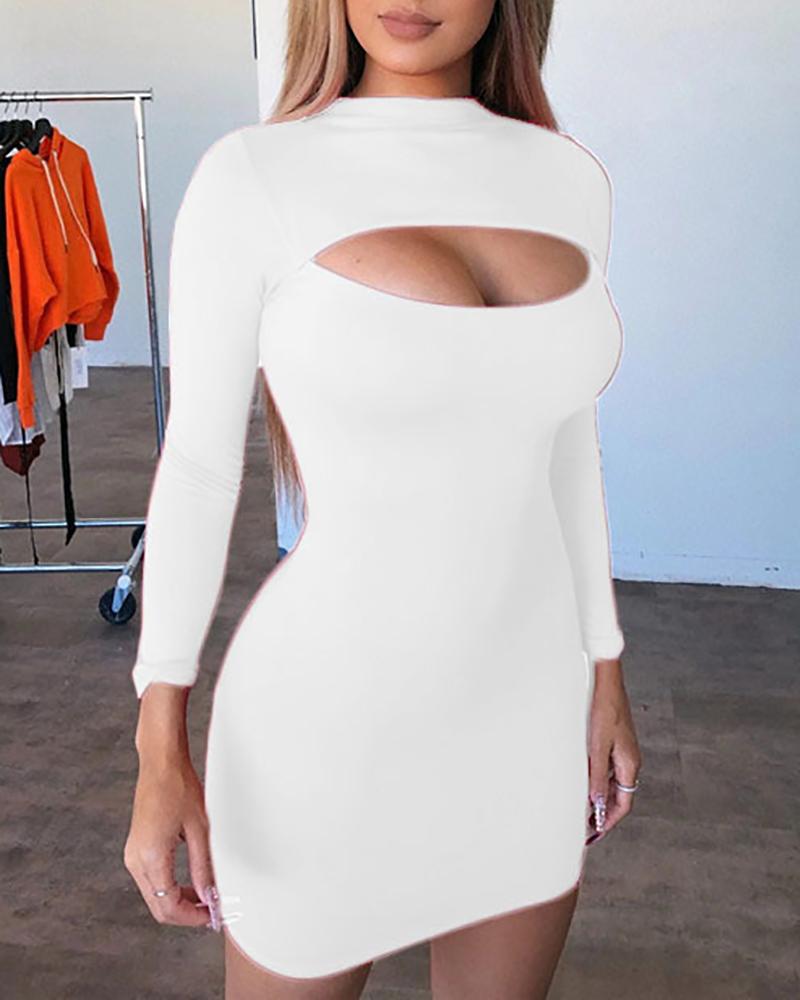 

Casual Bodycon Cami Dress With Long Sleeve Top, White