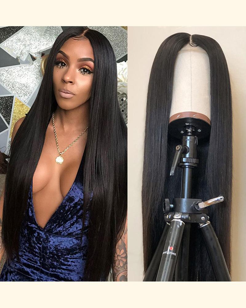 

Long Straight Hair Wig Natural Looking Synthetic Wig, Black